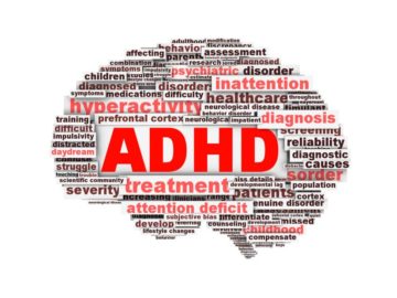 ADHD symbol conceptua;l design isolated on white background. Attention deficit hyperactivity disorder symbol conceptual design