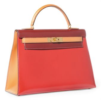 Hermes Tri-Colour Box Calf "Kelly" Bag